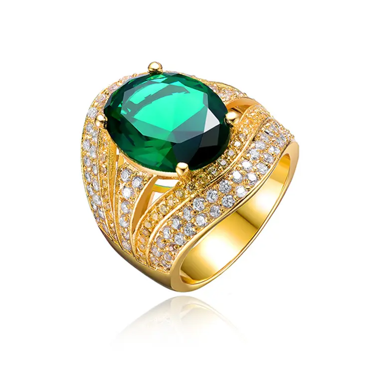 Arabic gold big stone wedding jewelry rings designs for men