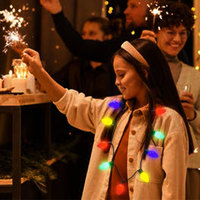 Collier lumineux LED Neonglo à 9 ampoules, décorations de Noël et de fêtes, accessoires pour pulls de Noël originaux, Diwali, Ramadan, à piles
