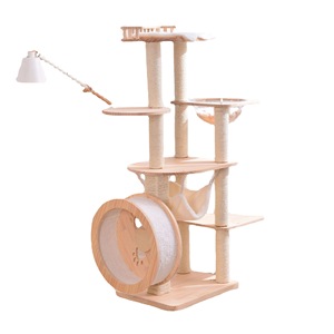Arbre à chat style tapis roulant de luxe léger Capsule spatiale en bois <span class=keywords><strong>Tour</strong></span> pour chat avec lit intégré Grande <span class=keywords><strong>tour</strong></span> pour chat Plate-forme de saut - Product Image 5