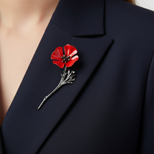 Nuevo Broche Floral Rojo de Estilo Europeo y Americano para Trajes, Accesorio de Moda de Aleación, <span class=keywords><strong>Pin</strong></span> Floral Elegante y Popular - Product Image 6