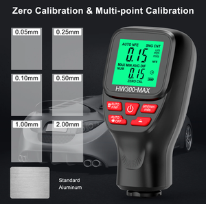 HW300-MAX Auto Coating Diktemeter 0-2000um Auto Verf Film Dikte Tester Verf Dft Meet Meter Digitale Achtergrondverlichting - Product Image 4