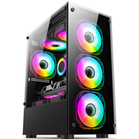 Wholesale ATX Mid Tower Gaming PC Case Tempered Glass Front Panel Support ITX MATX ATX Aluminum Chassis Black White Custom OEM