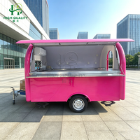 Chariot à hot-dogs de haute qualité, remorque alimentaire mobile ronde pour la vente de rue et la restauration en plein air