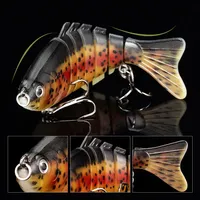 Lot de 5 leurres artificiels articulés de 98 mm et 15 g pour la pêche au brochet, à la truite et au bar en eau douce et salée