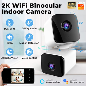 2K 4MP Tuya Surveillance Auto Tracking PIR Detection Monitor Audio <strong>Binocular</strong> Camera Tuya Smart Dual Lens Wifi Camera - Product Image 3
