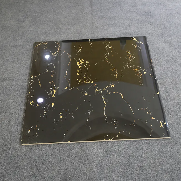 Marmer Look Zwart Goud Koffie Volledige Gepolijst Geglazuurd Porselein Vloertegels 800X80Mm Woonkamer