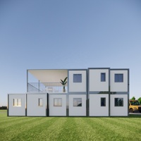 Casa Contenedor Expandible de Lujo de 20/40 pies, Prefabricada Modular, de 3 a 8 Dormitorios, Sala de Estar Completa, de Dos Pisos con Terraza