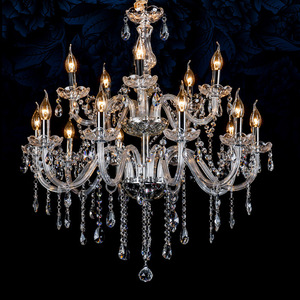 Lustre en cristal en acier inoxydable, base d'ampoule E26, 220V AC, hauteur réglable, télécommande, luminaire suspendu pour salon - Product Image 4
