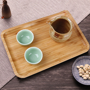 Simple Wooden Rectangular Serving <b>Tray</b> Bamboo Solid Wood Multi Functional Tea <b>Tray</b> For Home And Hotel Use - Product Image 1