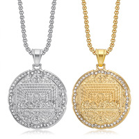 Joyería de Acero Inoxidable Estilo Hip-Hop con Circonita, Colgantes de Moda, Resistentes al Agua, Sin Deslustre, Oro 18K, Nuevo Jesús Iced Out CZ