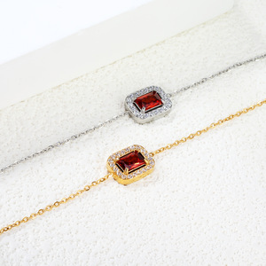 Bracelet en acier inoxydable avec zircon, design géométrique ovale en forme de cœur, pour femmes, bijoux de fête - Product Image 4