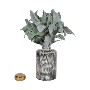 Vaso moderno in ceramica a forma di barattolo di zenzero con coperchio dorato per decorare la casa, soggiorno, camera da letto, sala da pranzo - Product Image 2
