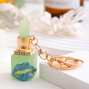 Porte-clés de luxe tendance et <span class=keywords><strong>sexy</strong></span>, baume à lèvres, porte-clés en cristal, porte-clés brillant en strass, porte-clés rouge à lèvres, porte-clés rouge à lèvres brillant - Product Image 4