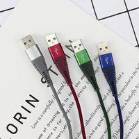 Câble de charge rapide USB-A vers Type-C SD-191 3A 1M avec gaine métallique tressée pour iPhone 6/7/X/13/14/15/16 IOS