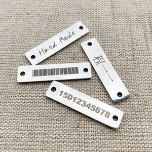 Etiquetas metálicas de acero inoxidable DRTREE plateadas grabadas con láser para ropa, sombreros hechos a mano, bufandas, bolsos, personalización de logotipos - Product Image 2