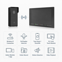 Videocitofono Wireless con Schermo LCD TFT da 10 Pollici, Telecamera Resistente all'Acqua, Rilevamento Movimento PIR, App Tuya per Sistema di Videocitofonia