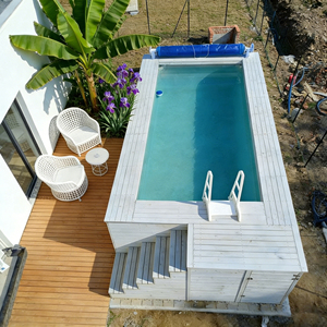 Piscine préfabriquée en fibre de verre hors sol, piscine rectangulaire mobile en bois, spa de natation, piscine acrylique sans fin - Product Image 4