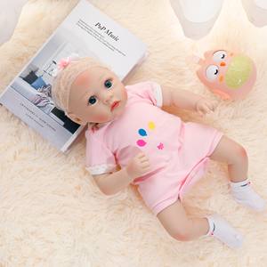 Großhandel 18 Zoll neues Design niedlichen Mini-Stofftier billig lebendig lebensechte Ganzkörper-Silikon puppe Neugeborene wieder geborene Baby puppe für Kinder - Product Image 2