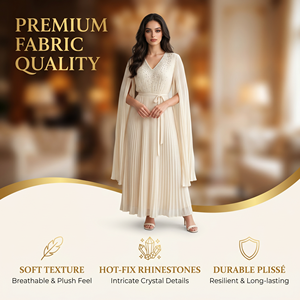 Robe de prière ivoire pour femmes musulmanes avec drapé thermocollé, faible MOQ - Product Image 2