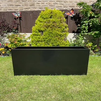 Pot Tanaman Persegi Modern Ramah Lingkungan Berlapis Bubuk untuk Penggunaan Dalam/Luar Ruangan Zona Penampungan Air Batas Penyiraman 39.5x39.5x43.5 cm