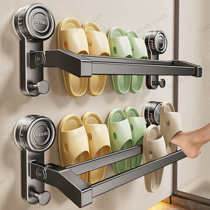 Estante de almacenamiento retráctil para zapatos con ventosa LIEIC, montado en la pared, para baño, sin necesidad de taladrar, profundidad de 8-11.9 pulgadas - Product Image 2