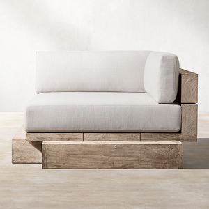 Set Divano Letto Lounge di Lusso dal Design Nordico Confortevole <span class=keywords><strong>in</strong></span> <span class=keywords><strong>Legno</strong></span> <span class=keywords><strong>Massello</strong></span> di Teak, Poltrona da Giardino per Esterni, Villa e Hotel - Product Image 5
