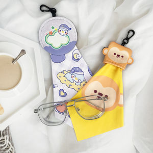 מחזיק מפתחות מצוירת אישית ניידת שרשרת פינגווין תיק קטן מיקרופייבר בד מיקרופייבר שעונים - Product Image 5
