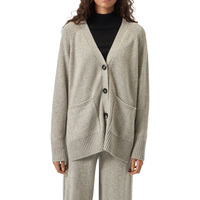 Pull en cachemire pour femmes avec LOGO personnalisé Tricots à col en V pour femmes Manteau surdimensionné Tricoté Pull d'hiver pour femmes Cardigan
