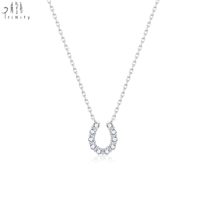 Collier en or rose massif 18 carats de haute qualité, design fer à cheval, bijoux fins, pendentif en diamant naturel véritable, cadeau pour femme - Product Image 3