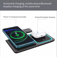 Vente en gros 15W Support pliable pour téléphone portable 3 en 1 Chargeur sans fil pour smartphone