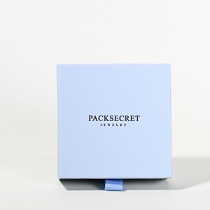 Custom Logo Blue Sliding Drawer Jewelry Packaging <b>Box</b> Ring <b>Gift</b> <b>Box</b> Cardboard Premium Slide Out Jewelry <b>Box</b> - Product Image 2