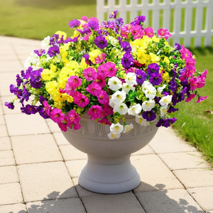 Fleur artificielle <span class=keywords><strong>trompette</strong></span> de l'Équateur (Eucalyptus Morning Glory) pour aménagement paysager, en plastique/soie, pour extérieur et cour, pour l'exportation - Product Image 1