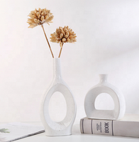 Vase de table en porcelaine contemporaine, écologique, forme unique, ensemble de 2 vases à fleurs pour la décoration de la maison, mariage