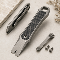Kit d'outils EDC en titane OEM personnalisé en usine : barre de levier, clip de poche, cordon, perles, jeu de vis
