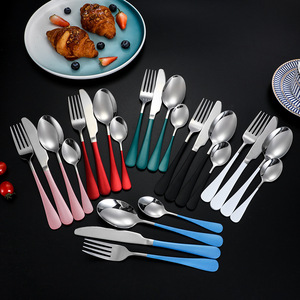 Juego de Cubiertos de Acero Inoxidable de 24 Piezas, Acabado Espejo, Estilo Occidental, Cuchillo para Carne, Tenedor, Cuchara, Vajilla para Fiestas - Product Image 1