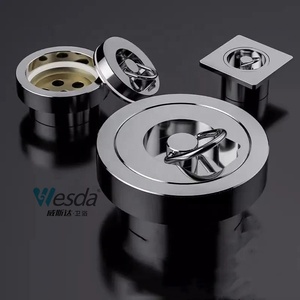 WESDA Égouttoir de baignoire Drainage Anti-cheveux Fishbowl <span class=keywords><strong>Bouchon</strong></span> de vidange de sol Laiton Chrome Piscine Drain Plancher - Product Image 5