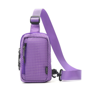 Riñonera de moda con estampado a cuadros, nueva, con cremallera, para correr al aire libre, soporte para teléfono móvil, bolso bandolera al por mayor - Product Image 1