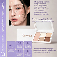 Palette de maquillage multicolore polyvalente, fini mat doux, contrôle du sébum, longue tenue, avec illuminateur et blush, fabricant sur mesure
