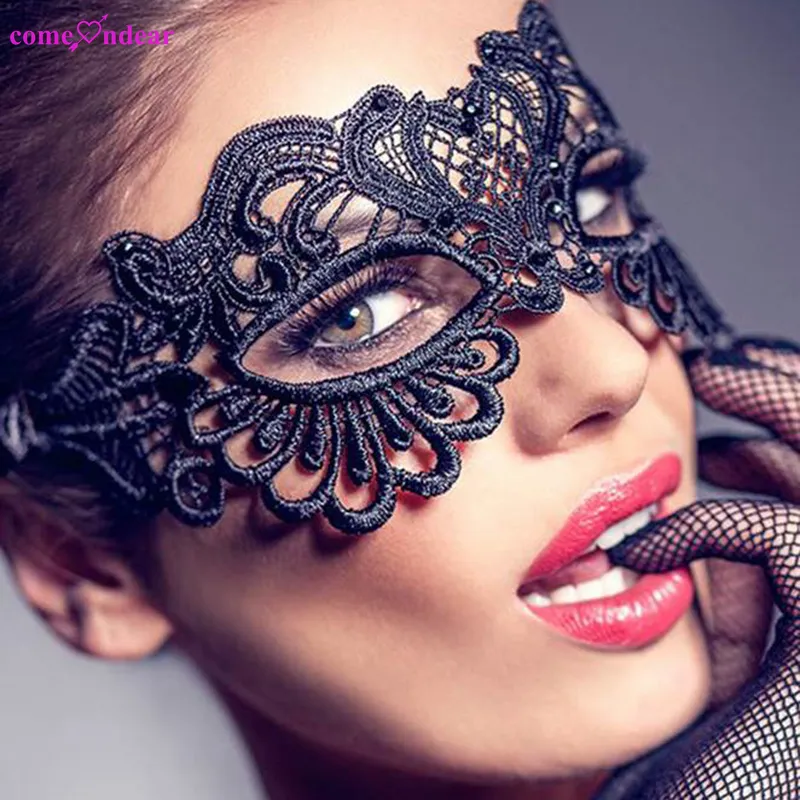 Manufacturer sexy face mask black lace garment accessories masquerade party costume decorations halloween masks eye patch