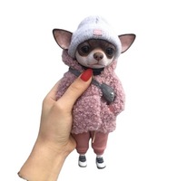TY3083 Stehendes Welpen puppenspiel zeug Mofwai Handmade Dol niedliche Garten verzierungen Modetrend Haustier hundes kulptur