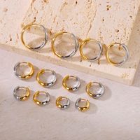 6 tailles, de 8 mm à 20 mm, boucles d'oreilles créoles Huggie larges en acier inoxydable plaqué or 18 carats, couleur or et argent, anti-ternissement, bijoux en gros