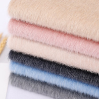 Tissu en flanelle d'alpaga 100 % laine, teint en fil, à poils longs, uni, fantaisie, pour vêtements