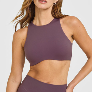 Nouveau soutien-gorge de sport léger et à séchage rapide pour femme, avec logo ajouré sur le devant, bretelles fixes et coussinets amovibles pour la course à pied - Product Image 1