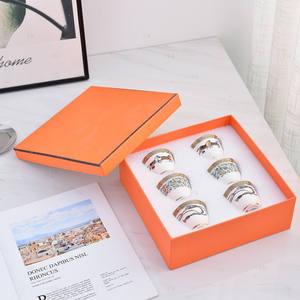 Juego de 6 Tazas de Té de Porcelana Fina, Estilo Espresso de Lujo - Product Image 3