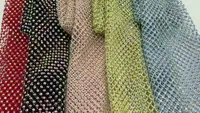 Elmas Fishnet Strass kristal örgü kumaş kırpma streç elastik taklidi Net örgü ayakkabı konfeksiyon aksesuarları