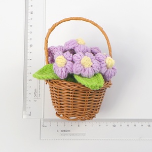 Cesta de Flores de Ganchillo Multicolor, Adorno de Lana Tejida para Plantas, Decoración del Hogar, San Valentín, Año Nuevo - Product Image 3