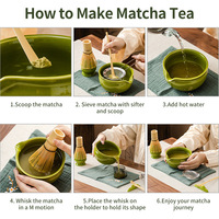 Ensemble cadeau matcha de luxe haut de gamme en céramique et porcelaine écologique, emballage en boîtes magnétiques, bol et fouet faits à la main pour le thé