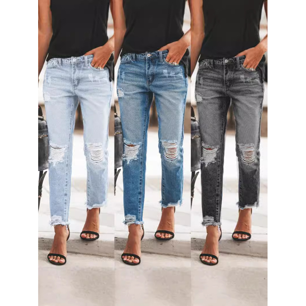 Bullet Hole Jeans Trendy Denim with a Spicy Twist