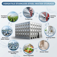 Réservoir d'eau domestique modulaire personnalisable en acier inoxydable SUS304, facile à nettoyer, à entretenir, résistant aux hautes températures et au vieillissement