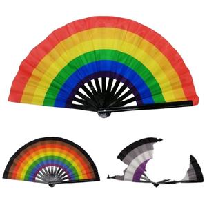 Abanicos Plegables de Bambú Grandes y Duraderos de 33 cm (13 Pulgadas) con Diseño Impreso para Fiestas, Bailes y Festivales, Estilo Tallado, Recuerdo - Product Image 1